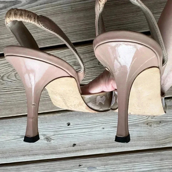 Manolo Blahnik Slingback Heels Handmade in Italy Sz 36 / 6 - Picture 9 of 14